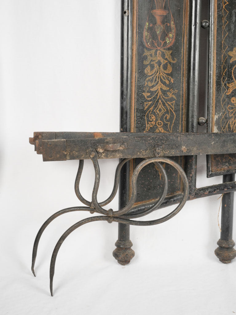 Elegant painted-iron headboard and footboard frames