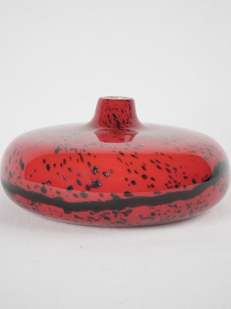 Vintage Murano glass vase -  red 8¾"