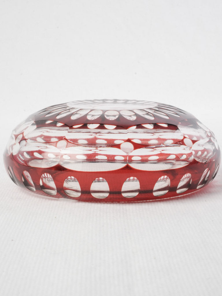Artistic cranberry glass accent
