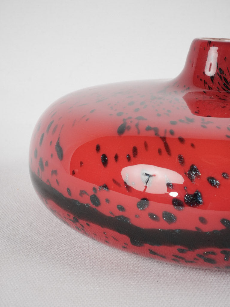 Vintage Murano glass vase -  red 8¾"