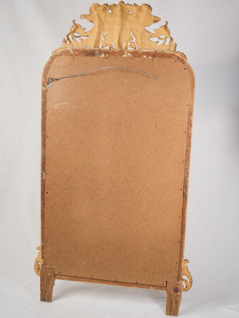 Impressive Late 19th-Century French Giltwood Mirror w/ Ornamental Cresting - 61½"