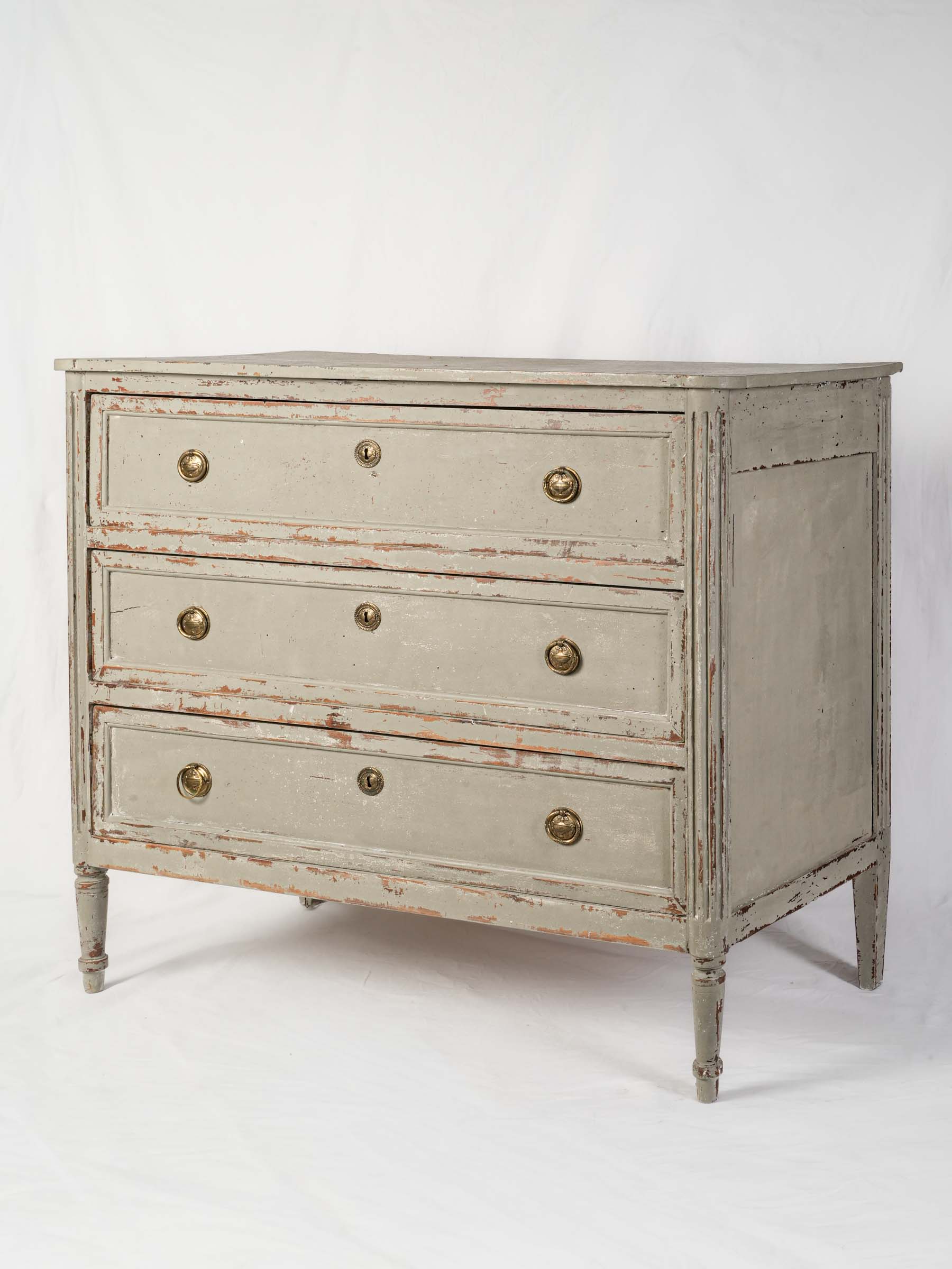 Tall Painted Louis XVI Style Commode w/ Three Drawers - 38½" x 47¾"