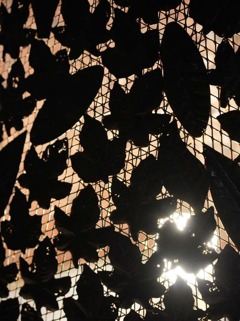 Ornate vintage iron leaf floor light