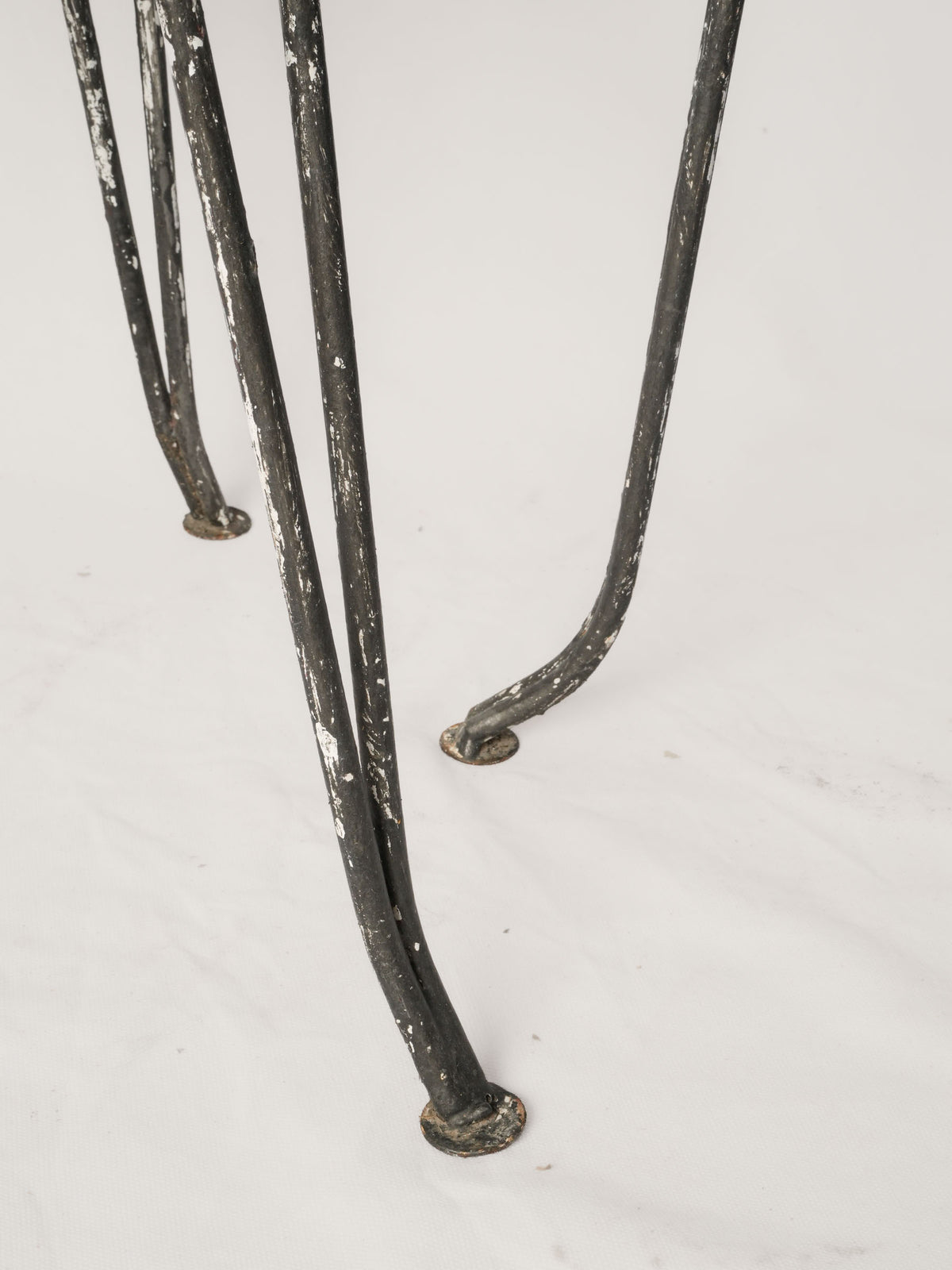 Set of Four 1960s French Wrought-Iron Garden Chairs w/ Weathered Patina
