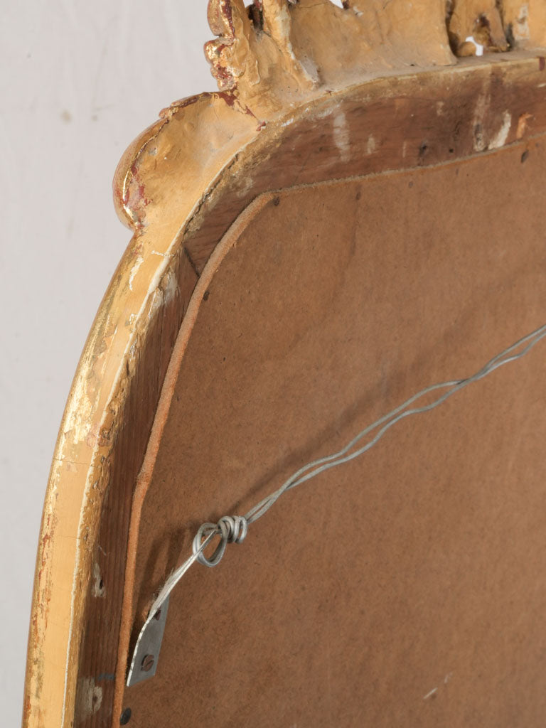 Impressive Late 19th-Century French Giltwood Mirror w/ Ornamental Cresting - 61½"