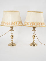 Pair of 19th century table lamps w/ oval shades 16¼"