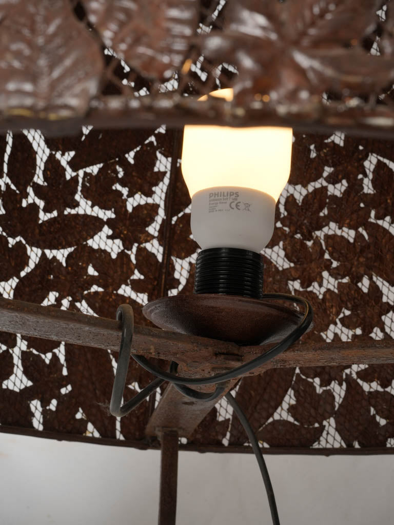 Authentic artisan large iron lamp