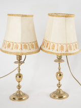 Pair of 19th century table lamps w/ oval shades 16¼"