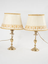 Pair of 19th century table lamps w/ oval shades 16¼"