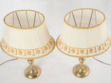 Pair of 19th century table lamps w/ oval shades 16¼"