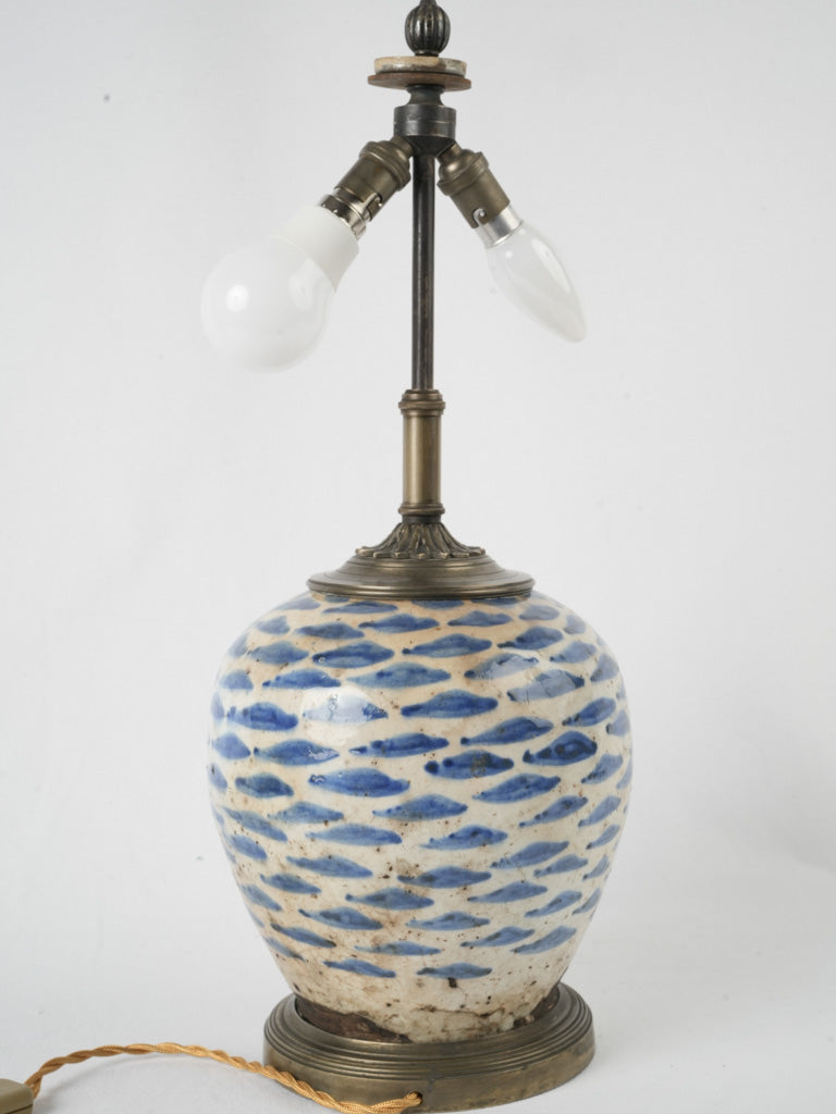 Nineteenth-century brass adorned lamp