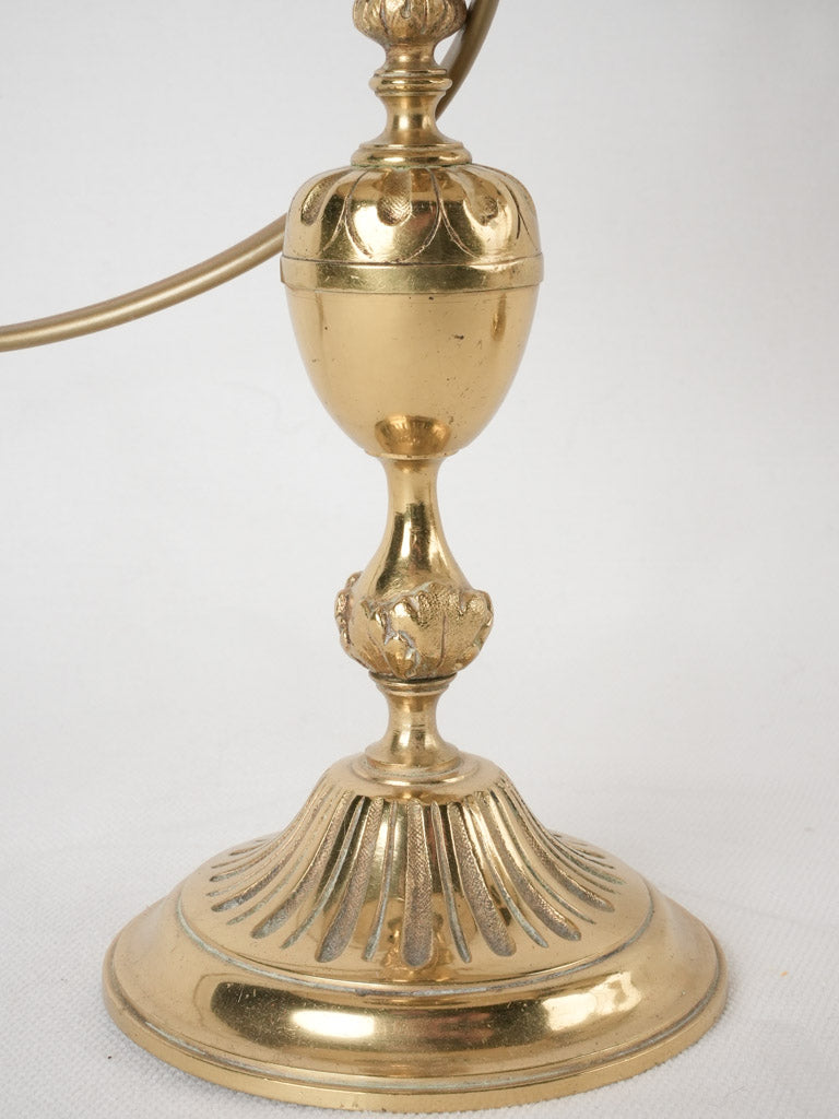 Pair of 19th century table lamps w/ oval shades 16¼"