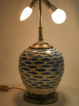 Charming blue and white glazed lamp