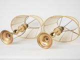 Pair of 19th century table lamps w/ oval shades 16¼"