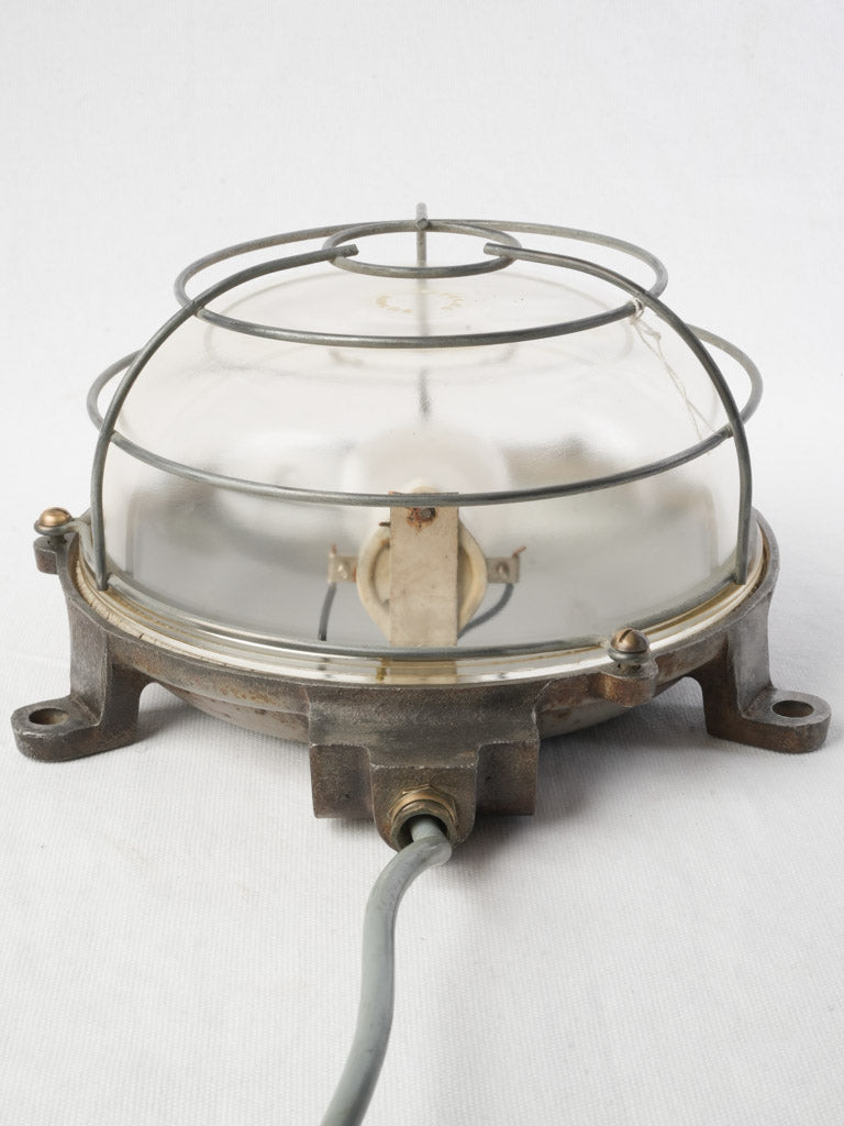 Understated Patina Wire Guard Lamp  