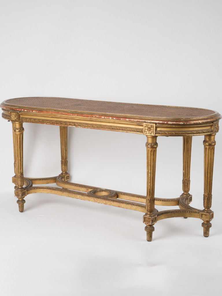 Elegant Louis XVI-style gilded bench