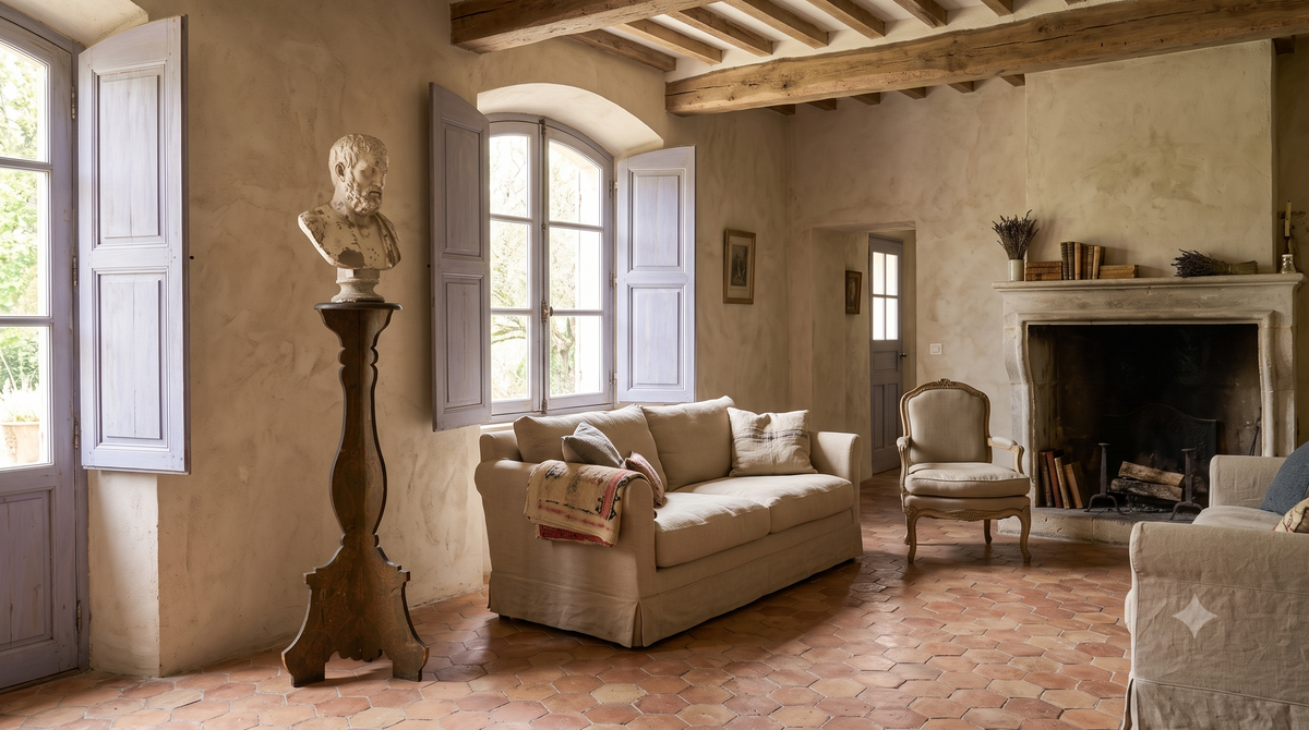 19th-Century Italian Painted Refectory-Style Pedestal