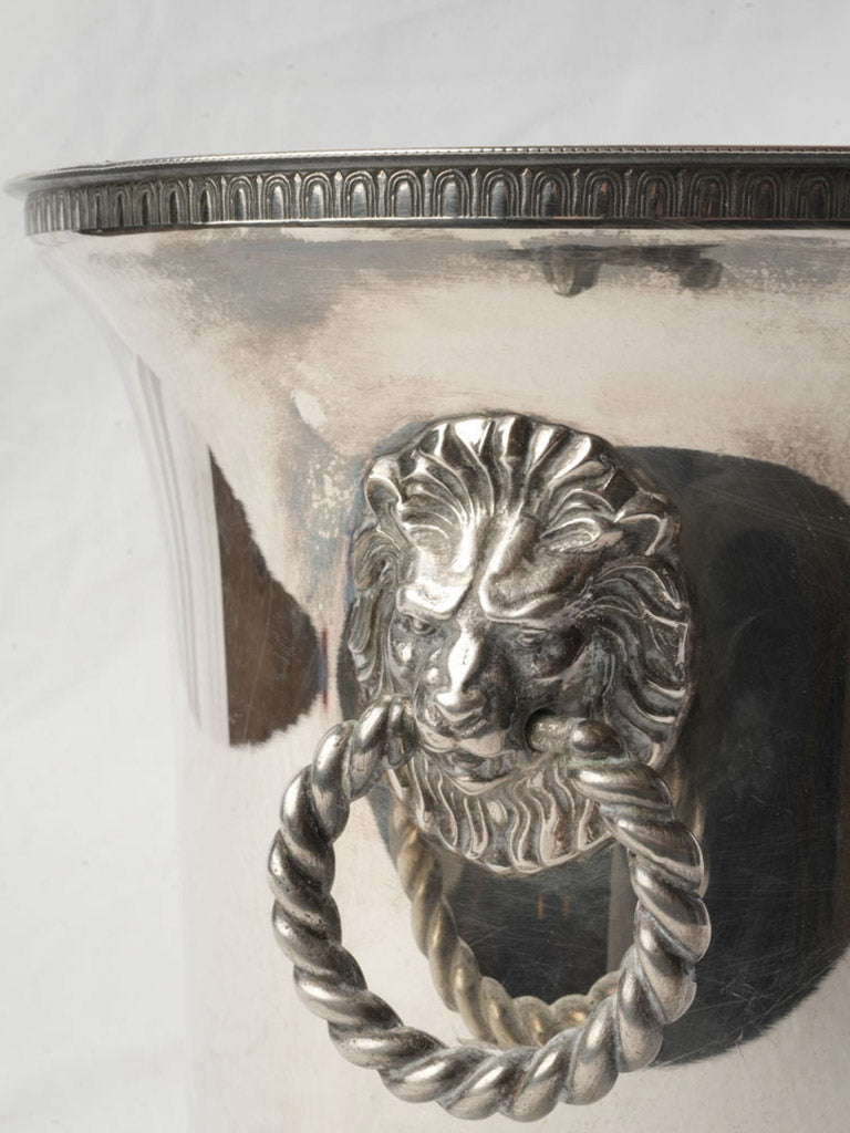 Distinctive silver planter with patina  