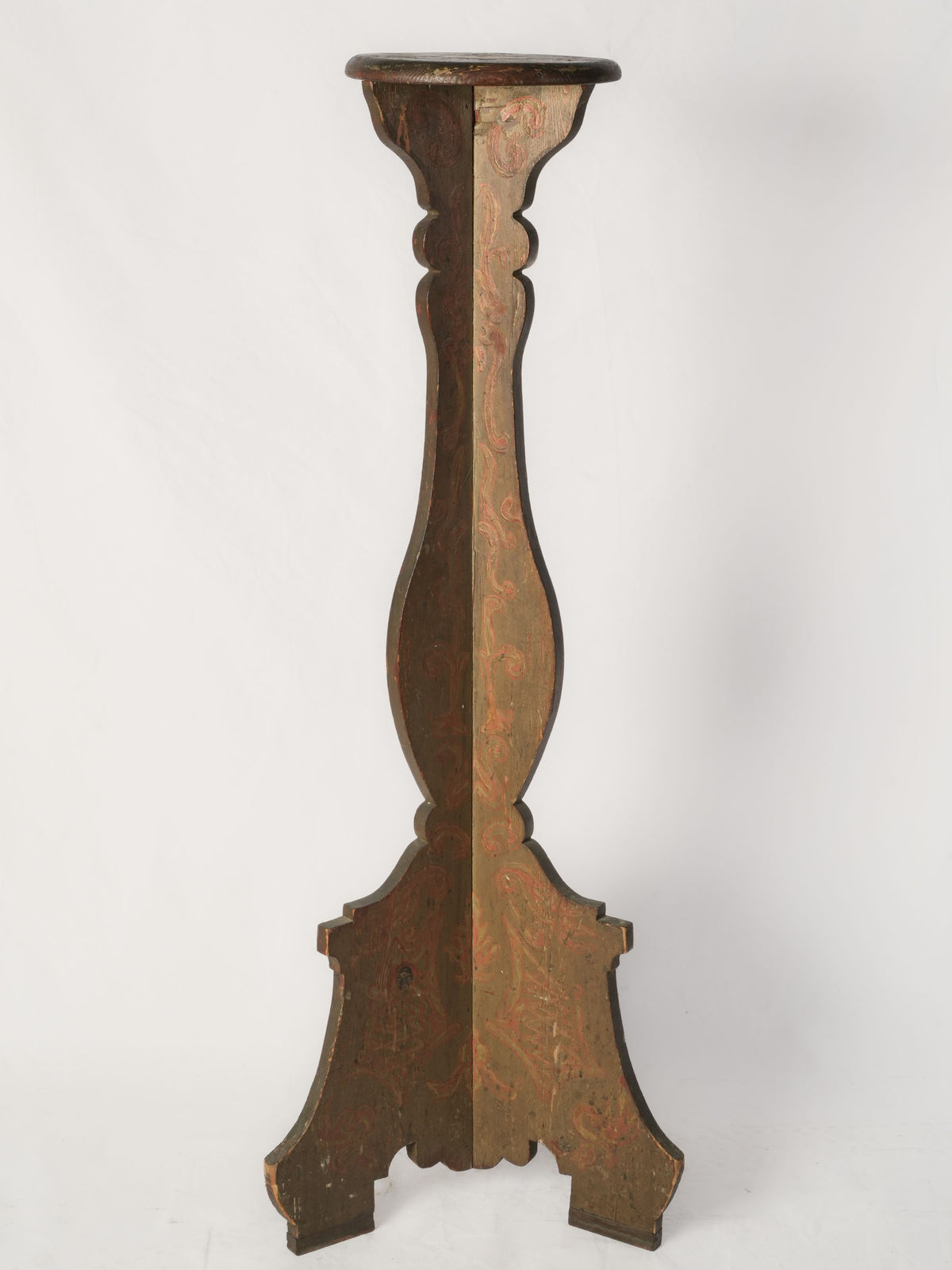 19th-Century Italian Painted Refectory-Style Pedestal