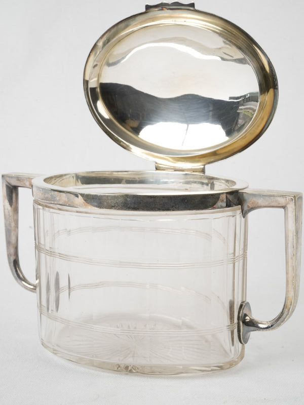 Delightful cut crystal antique biscuit box