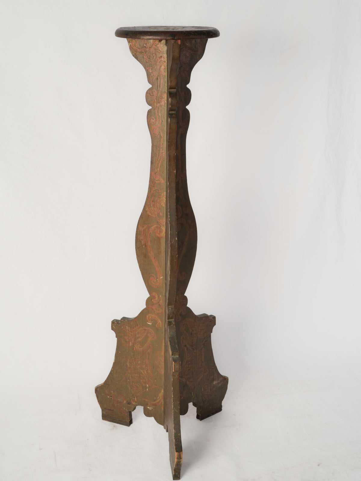 19th-Century Italian Painted Refectory-Style Pedestal