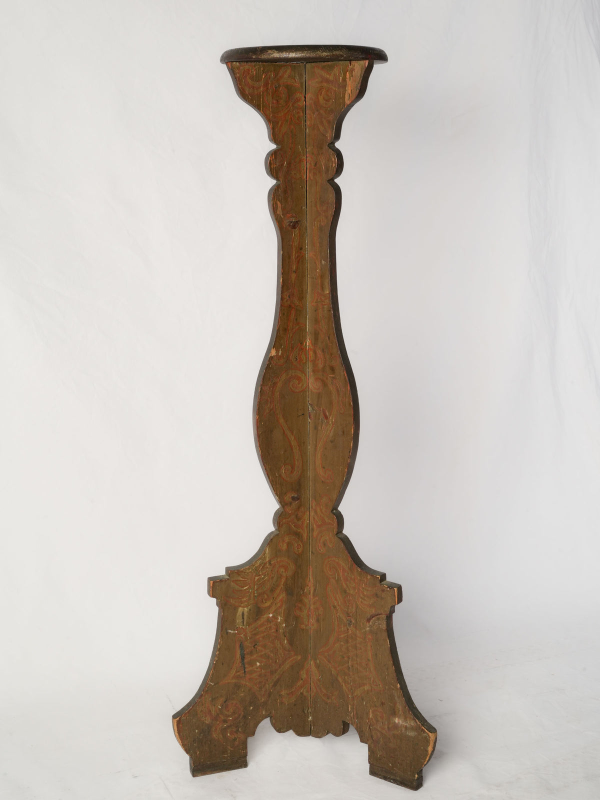 19th-Century Italian Painted Refectory-Style Pedestal