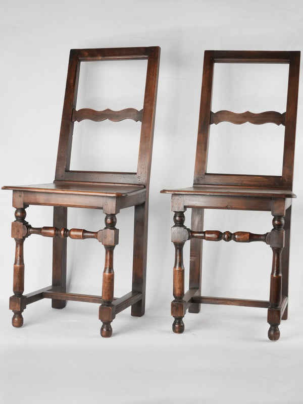 Pair of Lorraine dining chairs - 19th century walnut