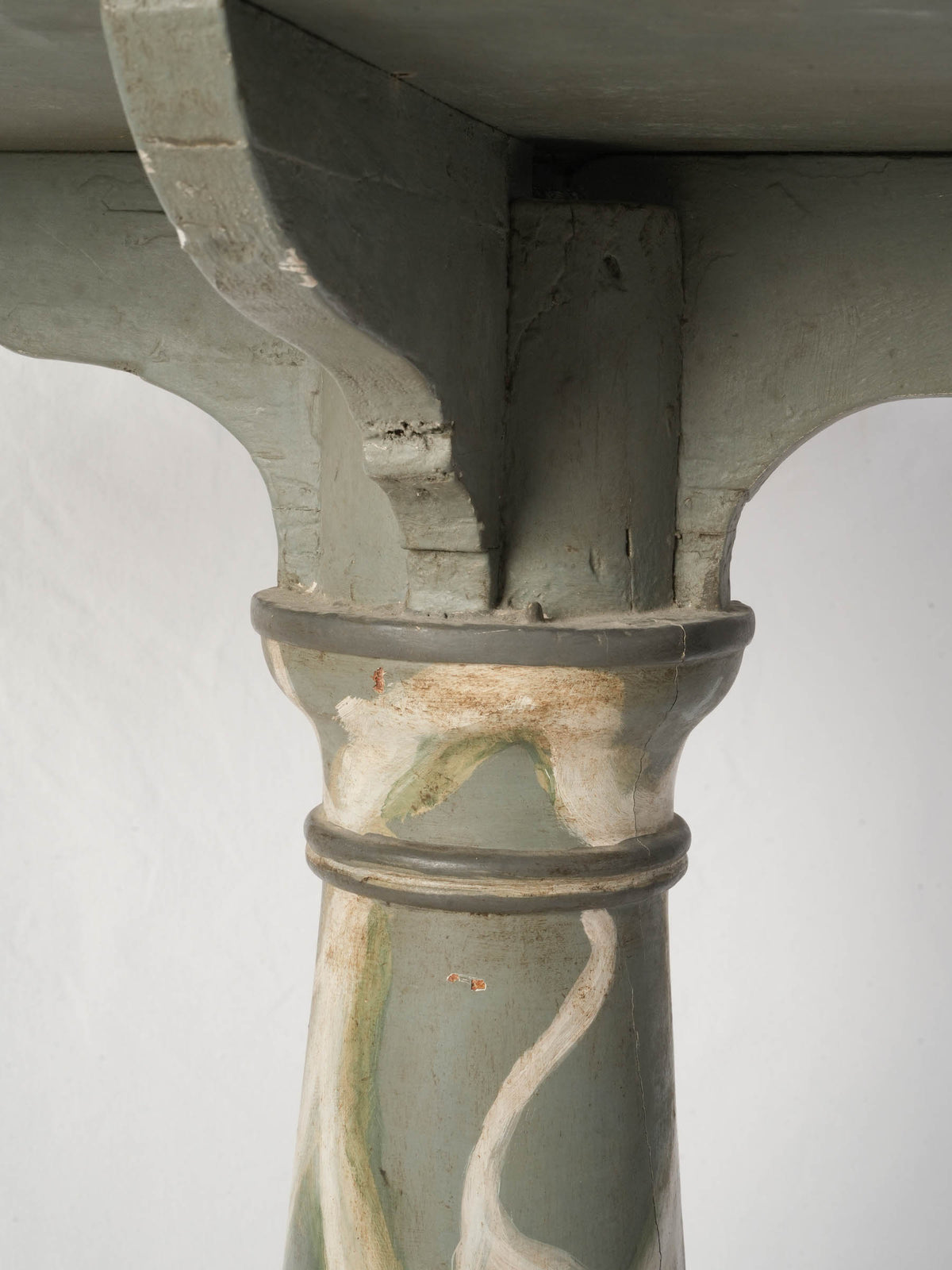 1960s–70s Italian Faux-Marble Painted Demi-Lune Console - 32" x 35¾"