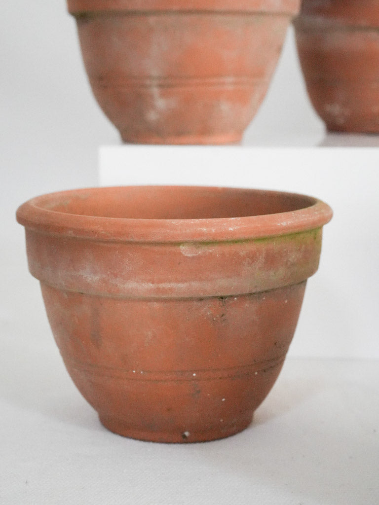Weathered small French garden pots  
