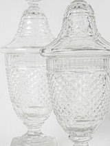 Sophisticated etched crystal urn vases