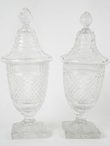 Exquisite etched crystal candy jars