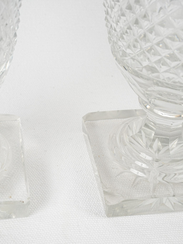 Stunning etched crystal candy jars