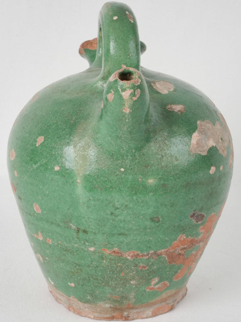 Anduze, France 1900s green pottery pitcher