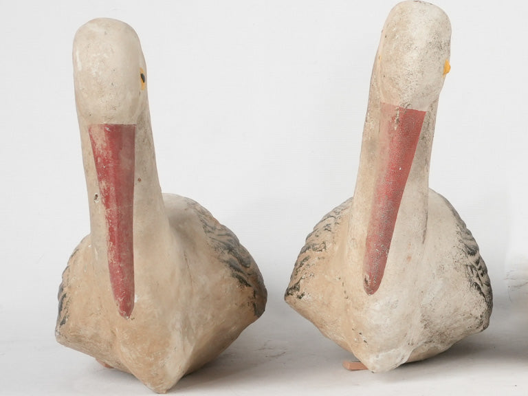 3 garden stork sculptures 16½"
