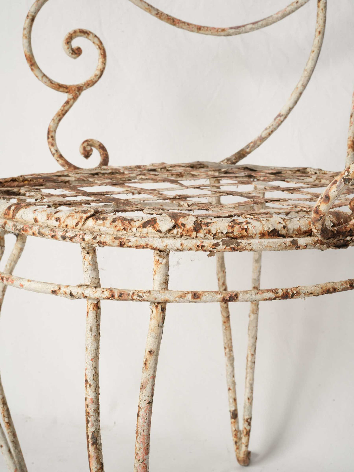 Set of Four Wrought-Iron Garden Chairs w/ Weathered Patina