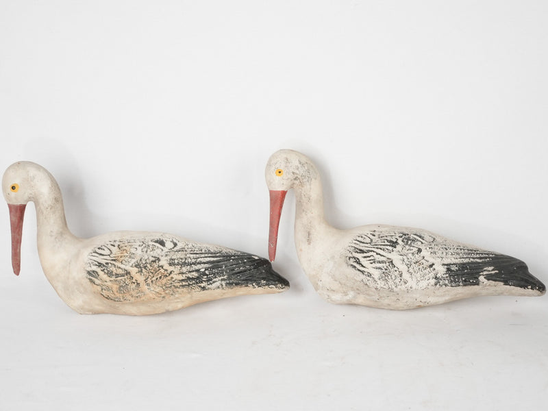 3 garden stork sculptures 16½"