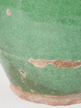 Vintage green-glazed terracotta Anduze pitcher