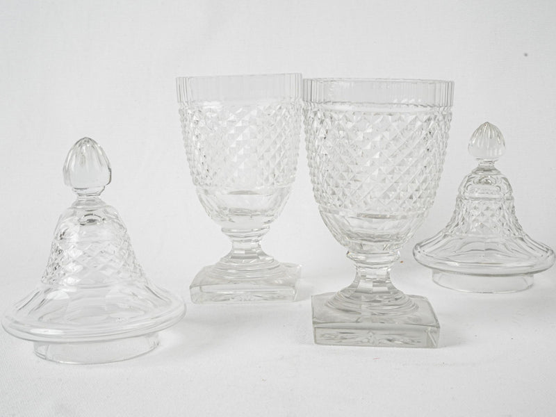 Refined English cut crystal urns