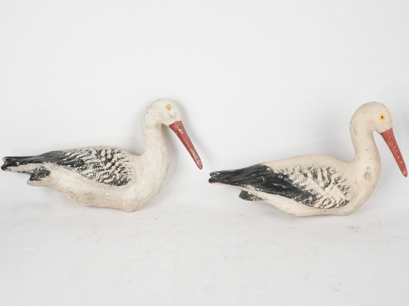 3 garden stork sculptures 16½"