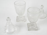 Exquisite etched crystal ginger urns
