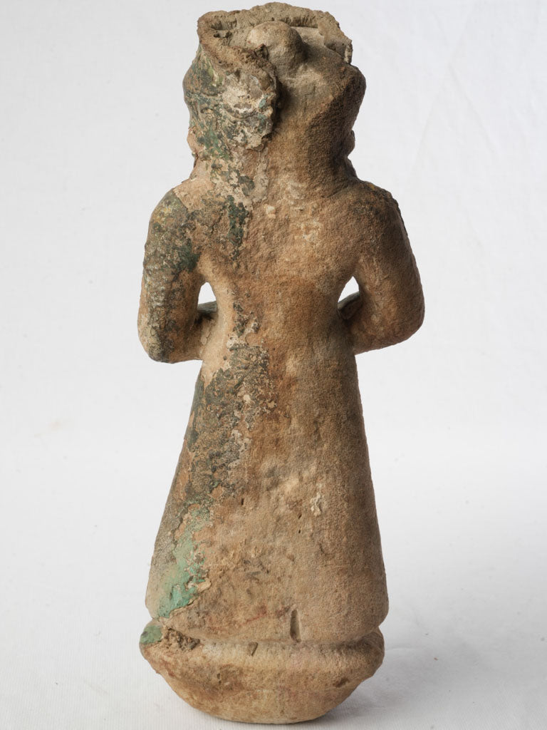 Patinated Krishna flute statue  