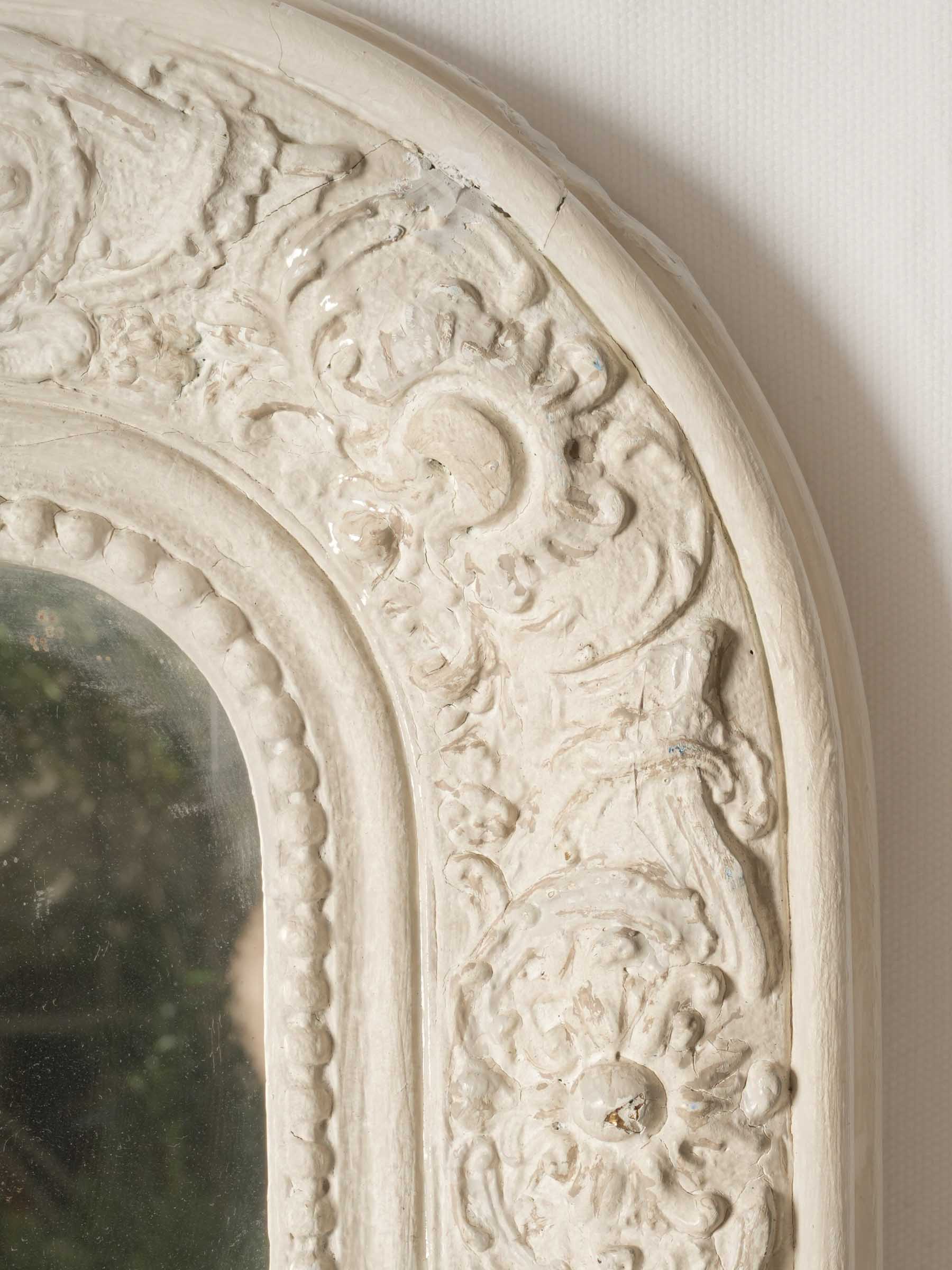 Tall French Louis-Philippe Style White Painted Mirror, Late 19th Century - 50" x 33½"