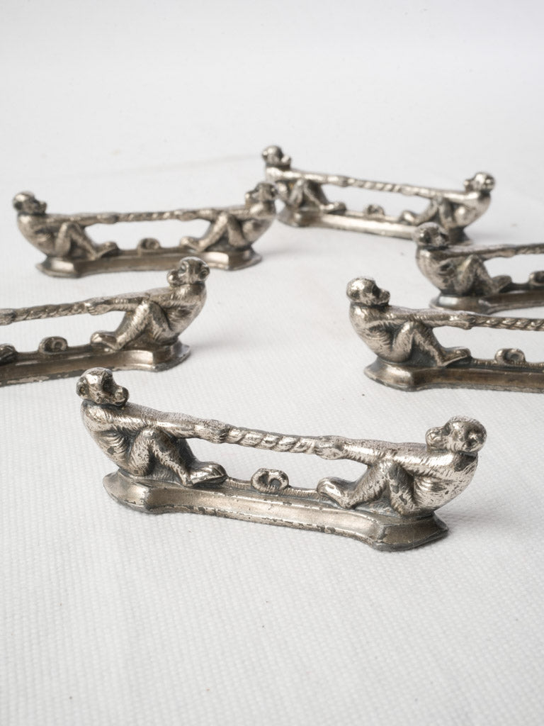 Pewter-gray vintage table accessories  