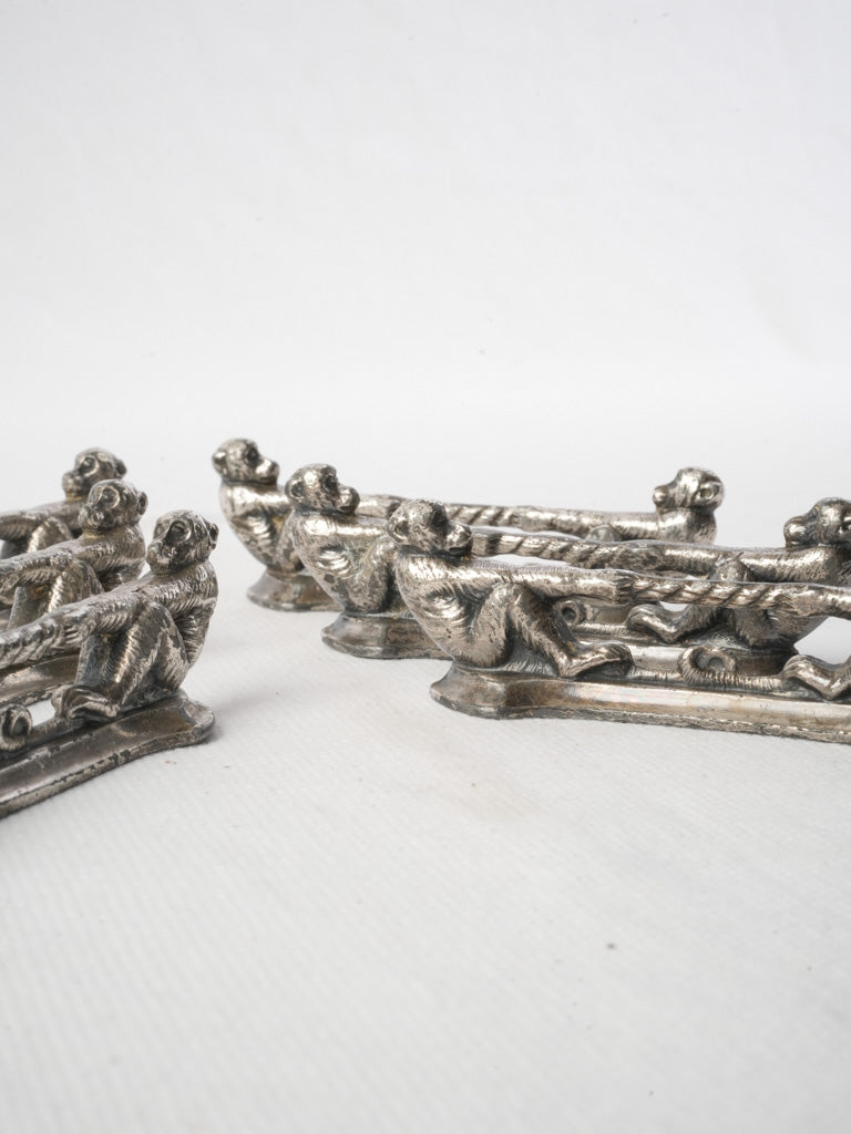 French hallmarked ornate knife rests  
