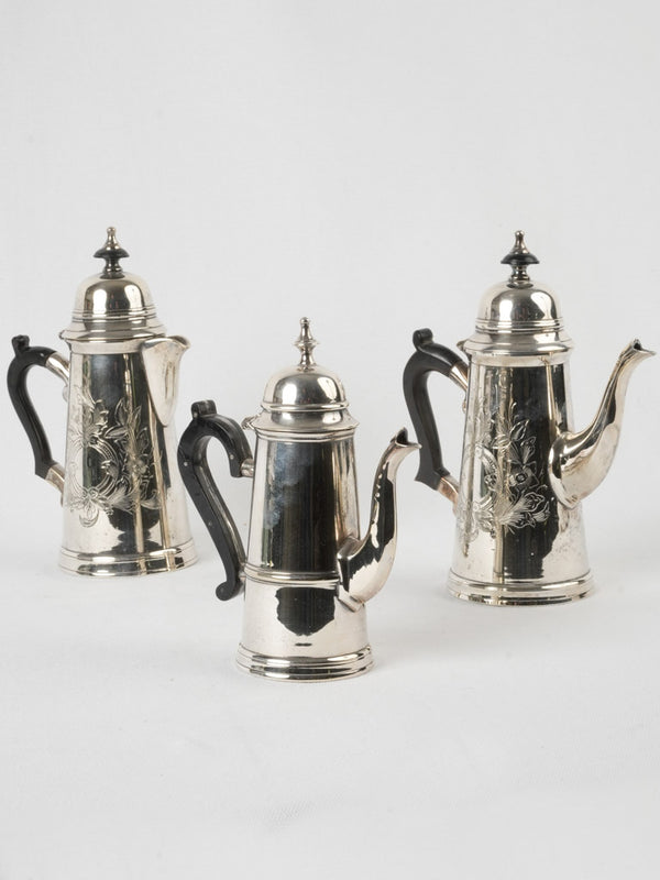 Elegant silverplated Georgian coffee pots