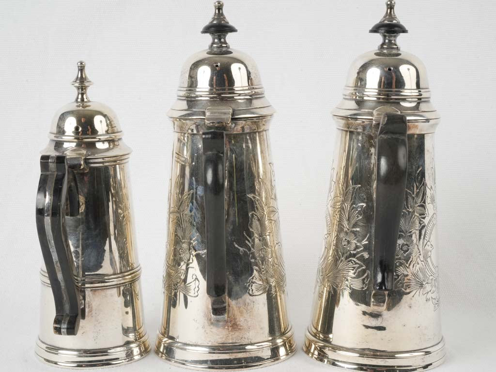 Refined Georgian-style straight coffee pots