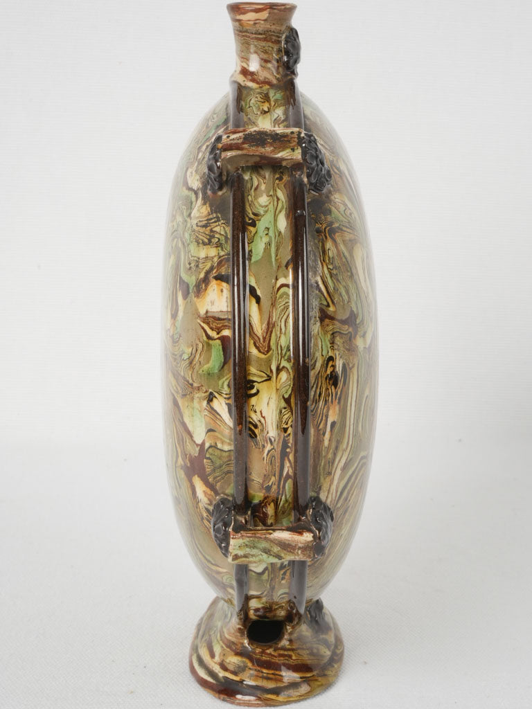 Unique pilgrim-style ceramic collectible pitcher