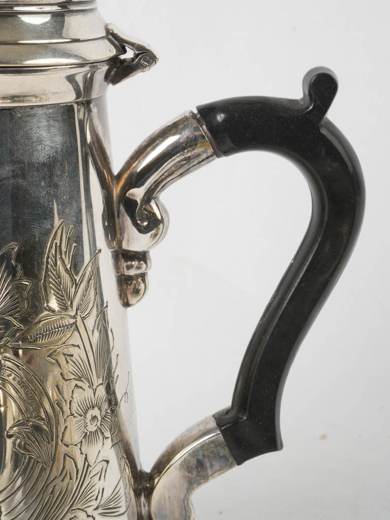 Graceful engraved antique coffee set