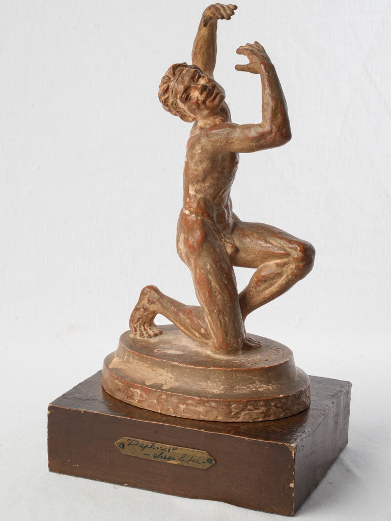 1930s Terracotta Sculpture of Serge Lifar as Daphnis  by Emmanuel Cavacos - 17"