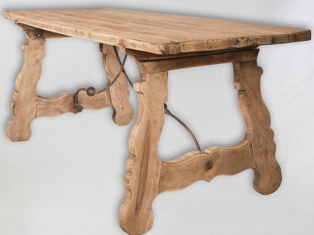 20th Century French Oak Spanish-Style Trestle Table - 70½"